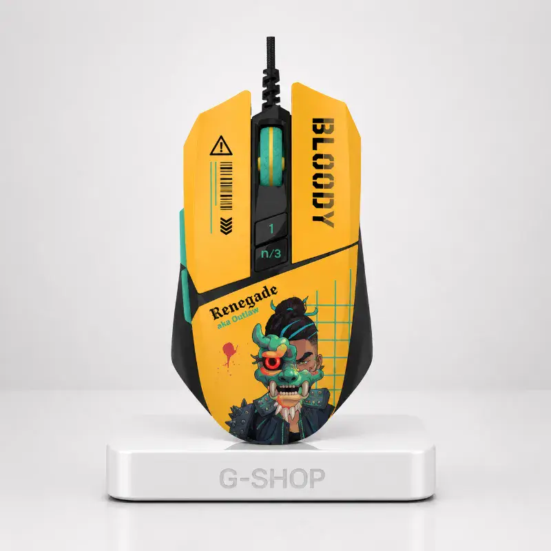 A4TECH BLOODY SAVAGE IMPACT W63 MAX RENEGADE SUNSET GAMING MOUSE 12000CPI RGB YELLOW USB